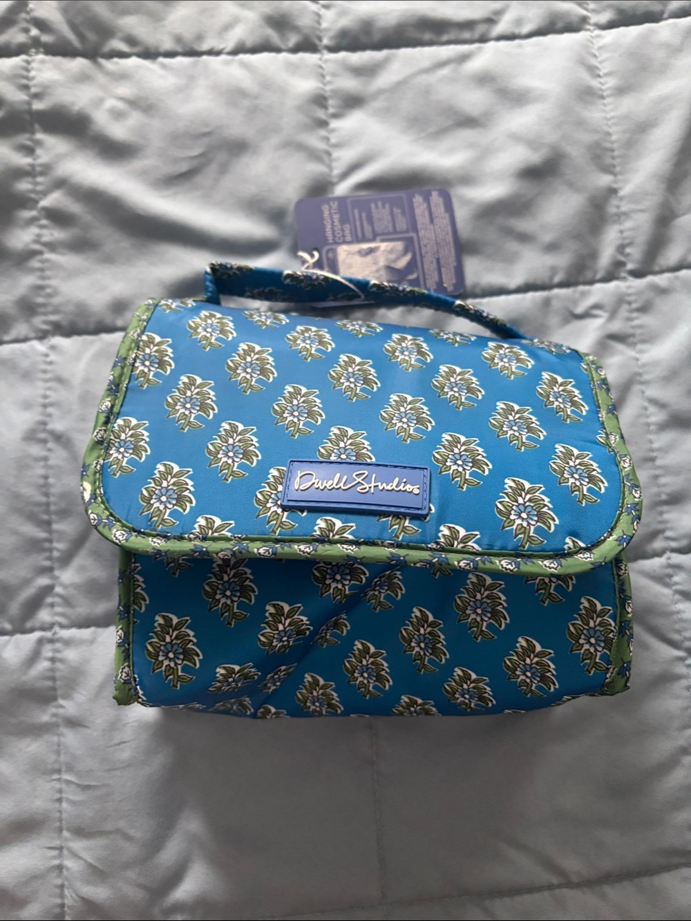 DwellStudio Blue Floral Cosmetic Bag